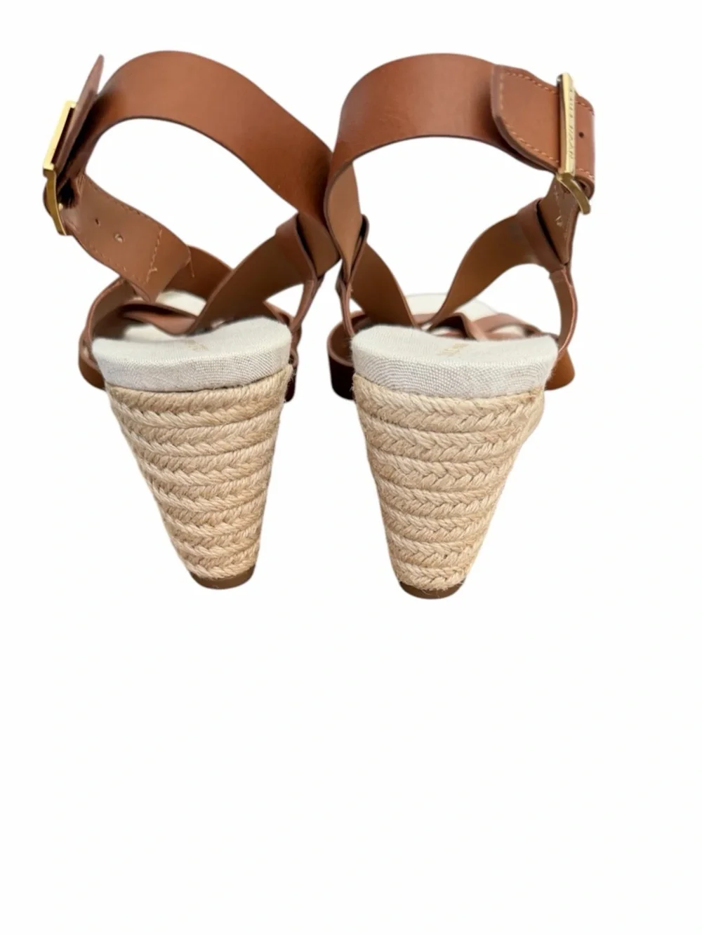 Cole Haan Brown Leather Wedge Espadrille‎ Sandals